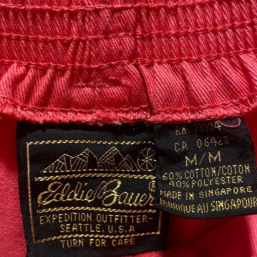 Eddie Bauer Coral Pink Snap Front Midi Skirt M Cotton Blend Utility Pockets - Picture 2 of 4